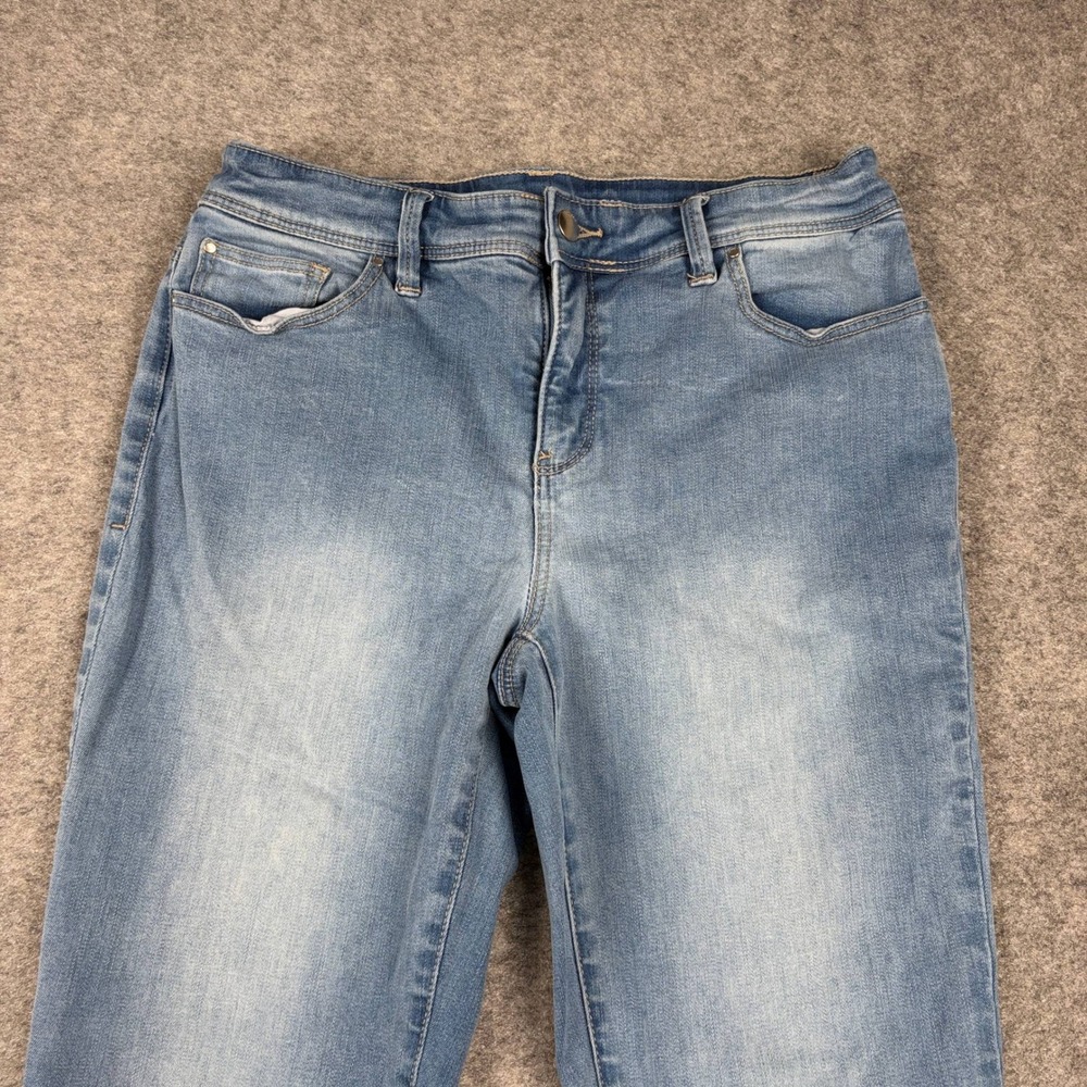Chico's Perfect Stretch Jeans Womens 0 Crop Blue Denim Straight Leg Slim Fit